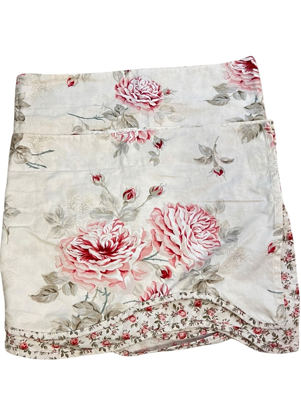 2 Waverly Valances Curtain Floral Cabbage Rose Shabby Chic 73” X 15”